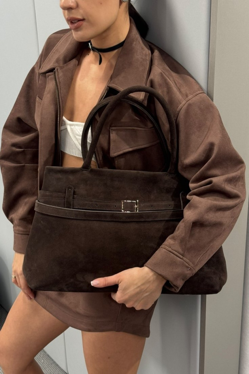 Шоколадная сумка замшевая BLAZH.